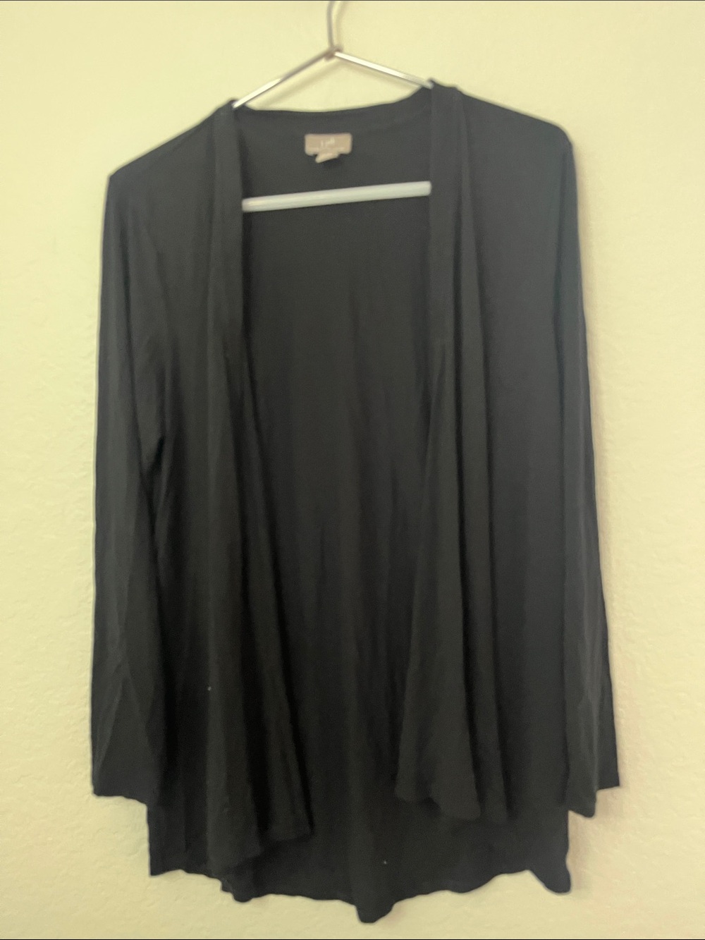 J. Jill Black Open-Front Draped Cardigan
